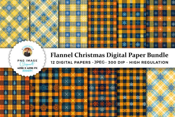 Download Flannel Christmas Digital Paper Bundle - Flannel Collection