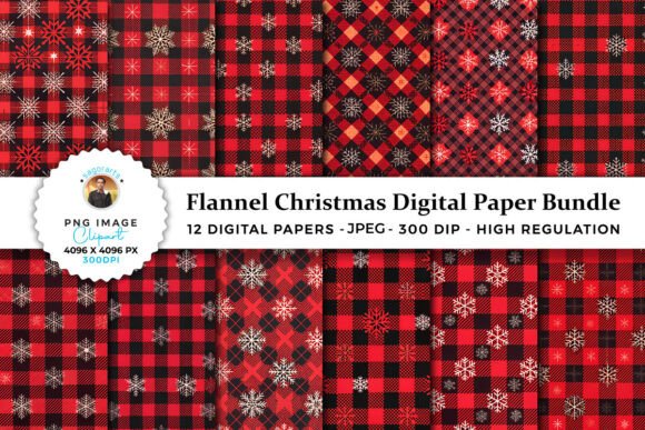 Download Flannel Christmas Digital Paper Bundle - Flannel Collection