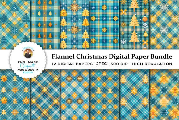 Download Flannel Christmas Digital Paper Bundle - Flannel Collection
