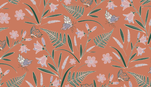 Download Botanical Meadow Half Drop Pattern - Premium Resources